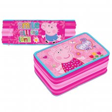 3215: Peppa Pig 3 Zipped Filled Pencil Case (45 Piece)